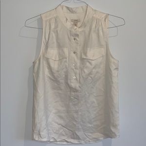 J. Crew Cream Sleeveless Blouse